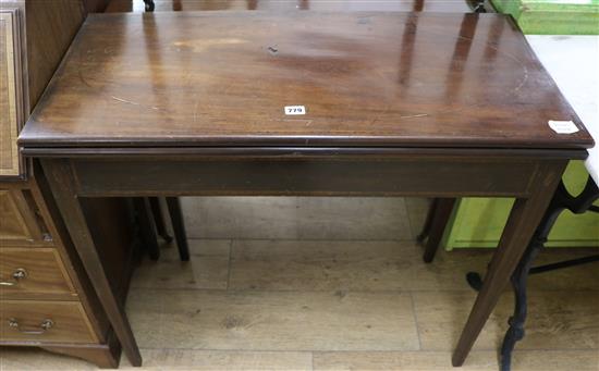 A George III mahogany card table W.90cm